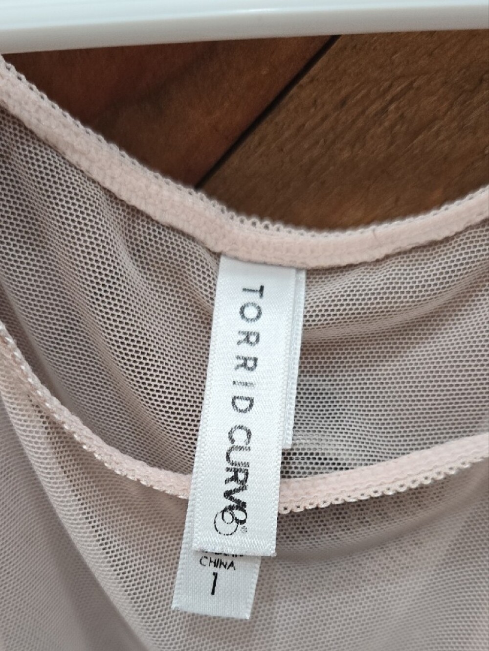 Torrid Curve- Sheer Blush Mesh Crop Top - - Picture 2 of 2
